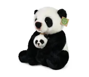 RAPPA Plyšová panda s mládětem 27 cm / ECO-FRIENDLY / od 0 měsíců 