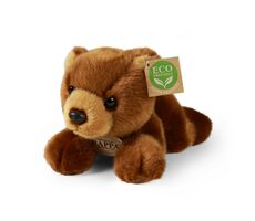 RAPPA Plyšový medvěd hnědý ležící 20 cm / ECO-FRIENDLY / od 0 měsíců 