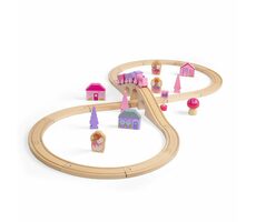 Bigjigs Rail Dřevěná vláčkodráha osmička pro princezny / 35 dílů / od 3 let