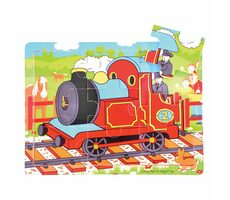 Bigjigs Toys Dřevěné puzzle vlak (9 dílků) / od 2 let