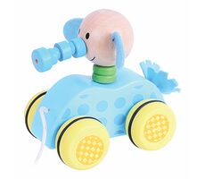 Bigjigs Toys Tahací hračka na provázku slůně / od 3 let