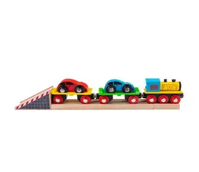 Bigjigs Rail Nákladní vlak s auty a kolejemi / od 3 let