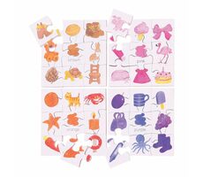 Bigjigs Toys Dřevěné didaktické puzzle barvy 4v1 / od 2 let