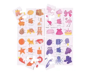 Bigjigs Toys Dřevěné didaktické puzzle barvy 4v1 / od 2 let