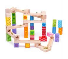 Bigjigs Toys Dřevěná kuličková dráha barevná / od 3 let