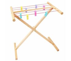 Bigjigs Toys Dřevěný sušák na prádlo / od 3 let