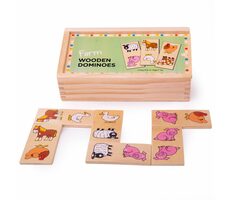 Bigjigs Toys Dřevěné domino farma / od 1 roku