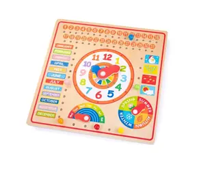 Bigjigs Toys Kalendář s hodinami / od 3 let