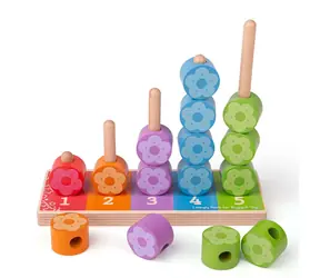 Bigjigs Baby Nasazování barevných květinek / od 1 roku