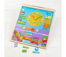 Bigjigs Toys Anglický magnetický kalendář s hodinami