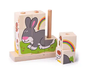 Bigjigs Baby Nasazovací kostky zvířátka / od 1 roku