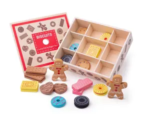 Bigjigs Toys Box s dřevěnými sušenkami / od 3 let