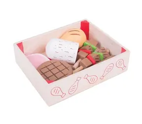 Bigjigs Toys Dřevěné uzeniny v krabičce / od 18 měsíců
