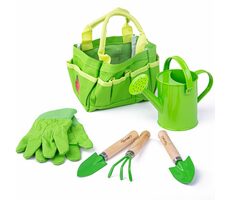 Bigjigs Toys Zahradní set nářadí v plátěné tašce zelený / od 3 let
