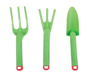 Bigjigs Toys Zahradní set nářadí plastový zelený 3ks / od 3 let