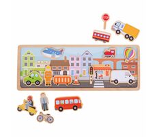 Bigjigs Toys Magnetické puzzle město / od 18 měsíců