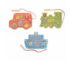 Bigjigs Toys dřevěný magnetický labyrint 1ks oranžová / od 3 let
