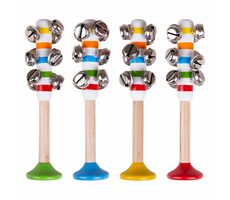 Bigjigs Toys Rolničky pruhované 1ks žlutá / od 10 měsíců