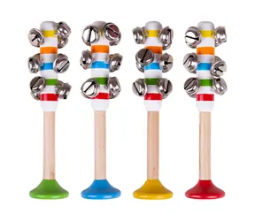 Bigjigs Toys Rolničky pruhované 1ks žlutá / od 10 měsíců