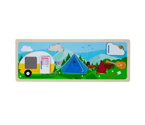 Bigjigs Toys Senzorické puzzle kempování v přírodě / od 3 let