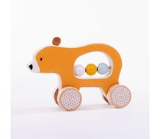 Bigjigs Toys Medvídek na kolečkách / od 6 měsíců