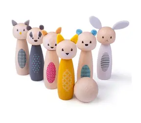 Bigjigs Toys Kuželky lesní zvířátka / od 2 let
