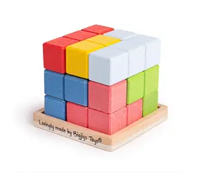 Bigjigs Toys Dřevěná skládací kostka / od 3 let