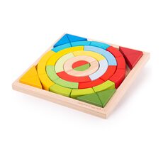 Bigjigs Toys Dřevěné skládací oblouky a trojúhelníky / od 3 let