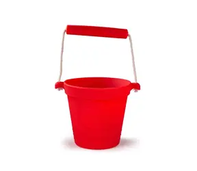 Bigjigs Toys Plážový kyblíček červená / od 12 měsíců