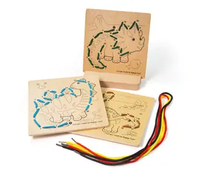 Bigjigs Toys Provlékání podle čísel - Dinosauři / od 3 let