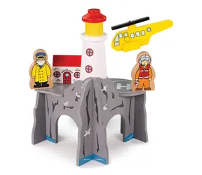 Bigjigs Rail Tunel s majákem a heliportem / od 3 let