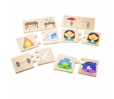 Bigjigs Toys Didaktické puzzle Protiklady / od 3 let