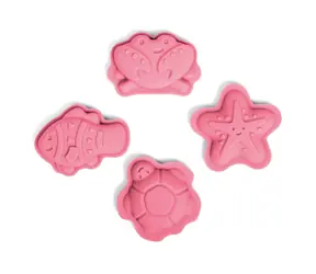 Bigjigs Toys Silikonové formičky Coral růžová / od 18 měsíců