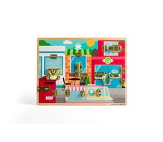 Bigjigs Toys Dřevěná motorická deska západky a zámky / od 2 let
