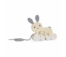 Bigjigs Toys Tahací zajíček s mládětem / od 12 měsíců