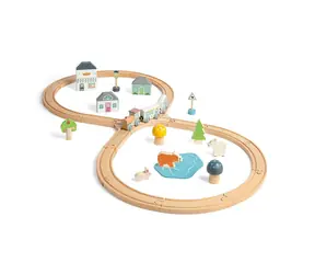 Bigjigs Toys Dřevěná vláčkodráha u lesa / od 3 let
