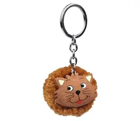 2Kids Toys Dřevěná klíčenka pompon Kočka / od 3 let