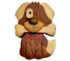 2Kids Toys Dřevěná magnetka velká Pes s kostí