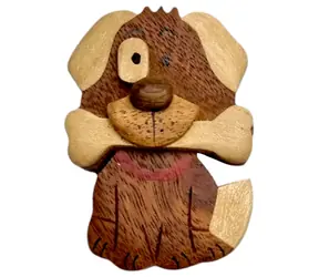2Kids Toys Dřevěná magnetka velká Pes s kostí