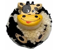 2Kids Toys Dřevěná magnetka velká pompon Kráva