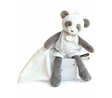 Doudou Dárková krabička - Plyšová panda s dečkou 28 cm