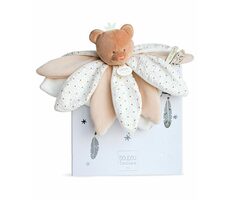 Doudou Dárková krabička- Plyšový muchláček medvídek 26 cm / od 0 let