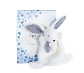 Doudou Dárková krabička modrá - mini králíček 17 cm / od 0 let