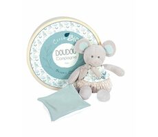 Doudou Dárková sada - Plyšová myška s dečkou z BIO bavlny 22 cm / od 0 let