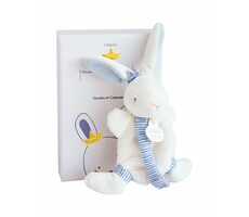 Doudou Dárková sada - Hračka s úchytem na dudlík králíček 15 cm modrý / od 0 let