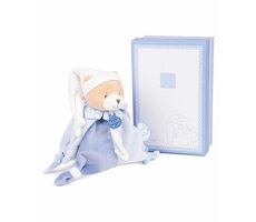 Doudou Dárková sada - Hračka s úchytem na dudlík medvídek 17 cm / od 0 let