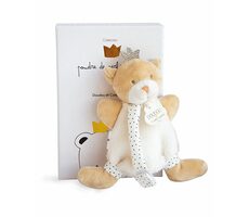 Doudou Dárková sada - Hračka s úchytem na dudlík medvídek král 15 cm / od 0 let