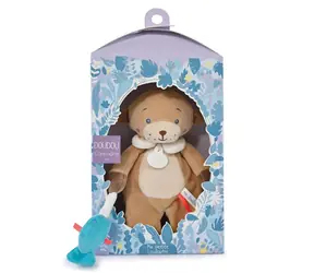 Doudou Dárková sada - Plyšová hračka medvídek s rybičkou 27 cm / od 0 let