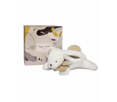 Doudou Dárková sada - Plyšový králíček s béžovou bambulkou 25 cm / od 0 let