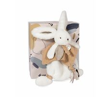 Doudou Dárková sada - Plyšový králíček s muchláčkem 25 cm béžová / od 0 let